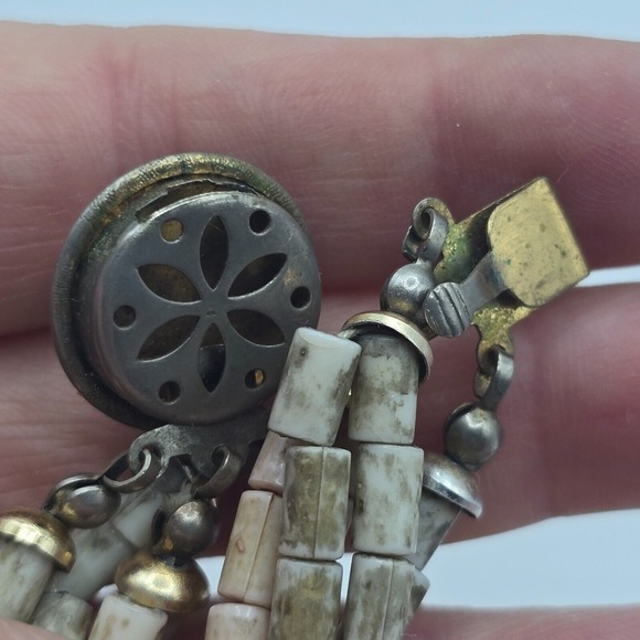 Handmade Multi-Strand Stone and Metal Bead Necklace Southwestern Boho Tribal - Picture 9 of 11